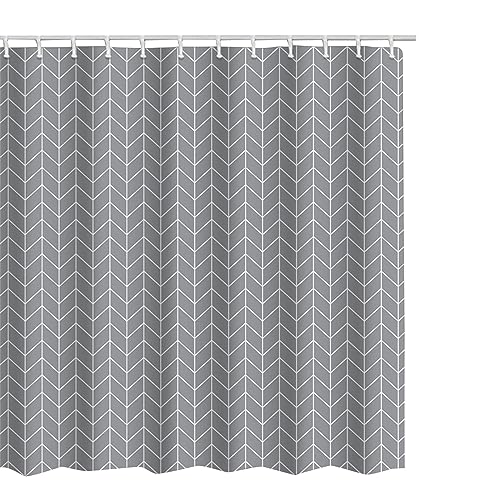 Rideau de douche géométrique en tissu polyester motif géographie marine