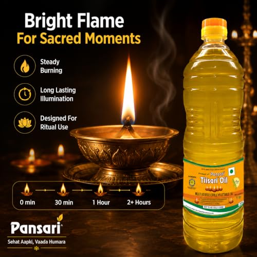 Image of Pansari Tiisari Til Oil 1000ml | Special Deepam Oil for Puja, Rituals & Festivals | Long-Lasting Aroma