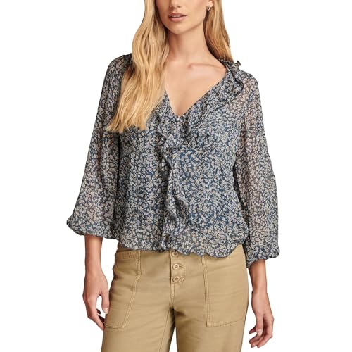Haut à volants élégant pour un look de bureau ou une sortie chic
