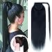 SEGO Wrap Around Ponytail Hair Extensions Human Hair Long Straight 100% Real Remy Hair Pony Tails Hair Extensions For Women #01 Jet Black 18 Inch 90g