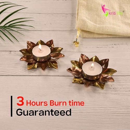 Image of Kriti Life Tealight Candles - 100% Paraffin Wax, Smokeless & Unscented, Long Burn 3 Hours, Set of 50 Pcs, Dripless White Candles for Home Decor, Diwali, Weddings, Meditation