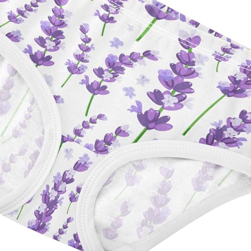 Wusikd Lavender Flowers Girls Underwears Cotton Floral Girls Briefs Soft Toddler Underwear 5T4