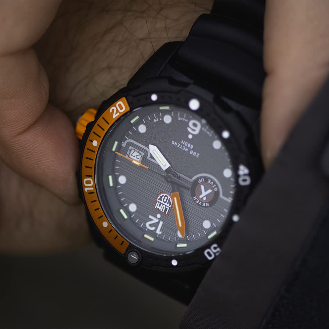 Luminox Bear Grylls Survival XB.3729 zegarek męski 42 mm - zegarek do nurkowania w kolorze czarnym z wyświetlaczem daty 200 m wodoszczelny, czarny, Wstążka
