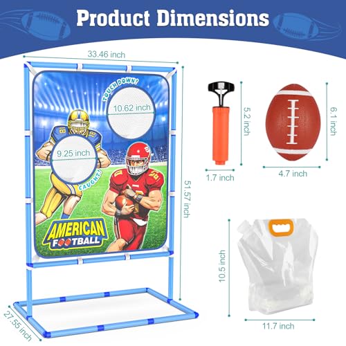 Football Toss Game with 4 Inflatable Balls, Indoor/Outdoor Football Throwing Target Toy for Kids Ages 4-7 8-12- Perfect Christmas Birthday Gifts for 4 5 6 7 8 9 10 11 12 Year Old Boys Girls - Image 3