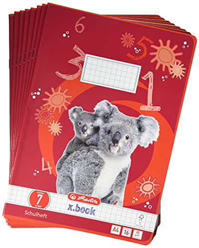 Herlitz Schulheft x.book A4, Lineatur 7, 1. und 2. Klasse, 16 Blatt, 10 Stück
