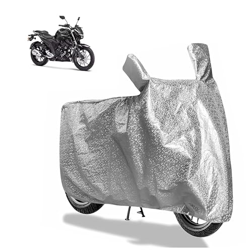 Image of Sulfar Bike Cover for Yamaha FZ 25 / FZS 25 (Sports Naked) | Waterproof, Dustproof & UV Protected | All Weather Two Wheeler Cover (Silver) New 2026 Variants