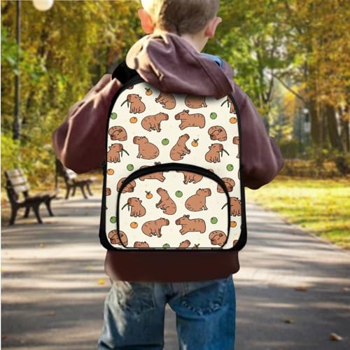 Cute Capybara Backpack for Girls Lightweight Toddler Backpack for Girls 12 Inch 2 in 1 Kawaii School Lunch Bag with Handle Kindergarten Diaper Bags2