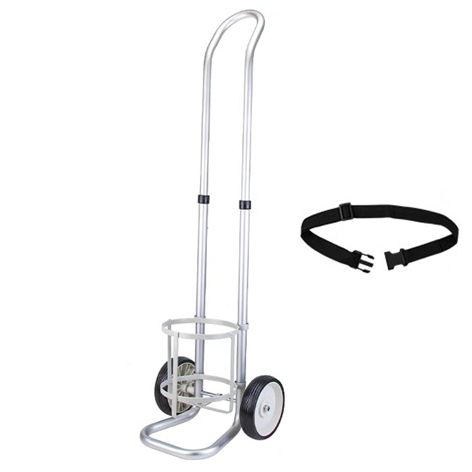 Gas cylinder trolley, Cylinder Tank Holder Aluminum Dolly Cart for Oxygen, Lightweight Gas for Hospitals, Dia 5/5.8/6.2/6.6/9.3 In(Diameter: 126mm)