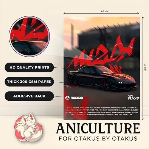 Image of Aniculture JDM Car Poster Bundle - Supra, Skyline & Mazda A4 HD Wall Art, Vibrant Colors, 300 GSM Thick Cardstock | Modern Room, Bedroom & Office Decor