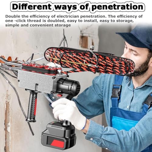 Extractor de cables eléctrico inalámbrico que evita atascos en conductos estrechos con fuerza 130kg 5