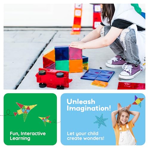 PicassoTiles-Magnetic-Tiles-60pcs-Kids-Toys-Classroom-Sensory-Toy-for-Toddlers-STEM-Learning-Building-Blocks-Montessori-Pretend-Play-Magnet-Tile-Construction-Stacking-Block-Boys-Girls-Ages-3-PT60