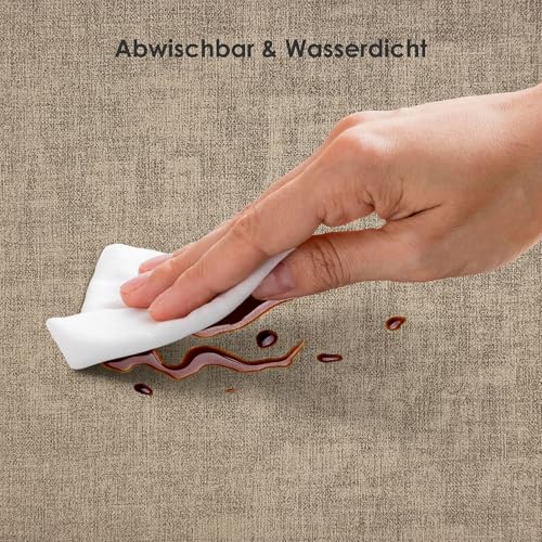 KitchenBoss Platzsets Abwaschbar Tischsets Abwaschbar: Platzdeckchen und Untersetzer 6er Set Hitzebeständig Tischset rutschfest Doppelseitigen Platzset (Grau Aprikose) 43x30cm,10x10cm