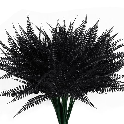 RECUTMS Artificial Boston Ferns, 6 Bundles Faux Greenery Ferns