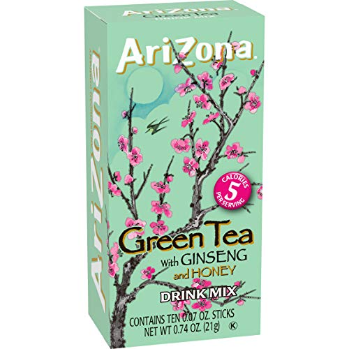 Arizona Green Tea With Ginseng And Honey Naturally Flavored Powdered Drink Mix (120 Ct Pack, 12 Boxes Of 10 Ct On-The-Go Packets) #TOP1