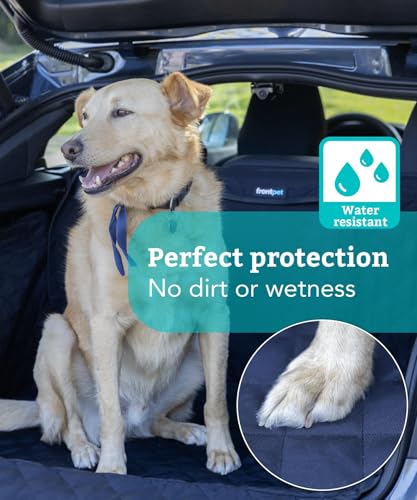 Frontpet Cargo Cover for Dogs, Water Resistant Pet Cargo Liner Dog Seat Cover Mat for SUVs Sedans Vans with Bumper Flap Protector, Non-Slip, Backseat Cover, Trunk Liner Universal Fit (Large/Black)