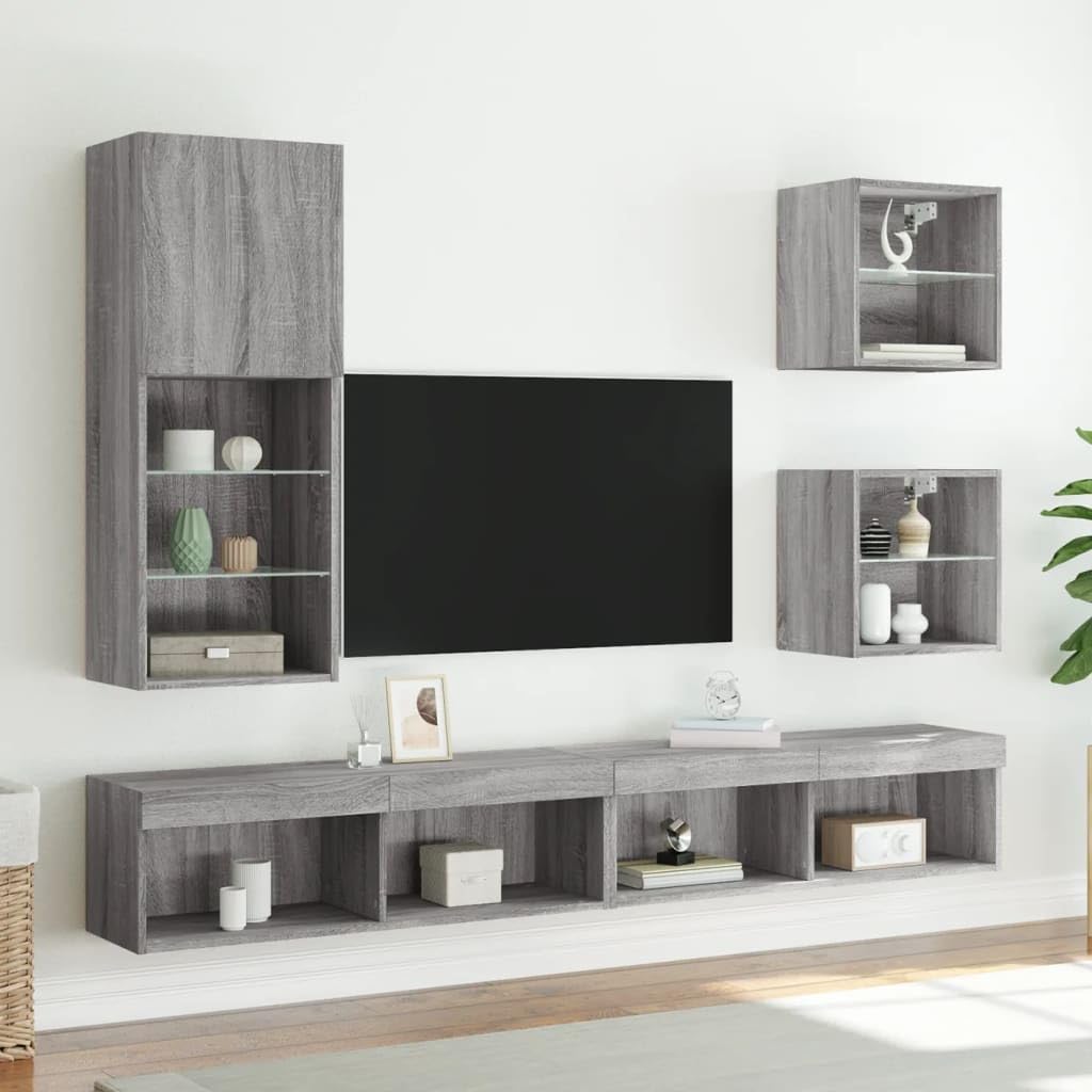 ZEYUAN Mueble para TV con Gris Sonoma 40,5x30x102 cm, Mesa TV, Mueble TV Salon, Mueble Television, Mesa Television, Muebles De Salon, Mesa Salón TV - 837062