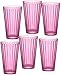 Ritzenhoff & Breker Lawe Stripes - Set di 6 bicchieri da long drink, 400 ml, colore berry