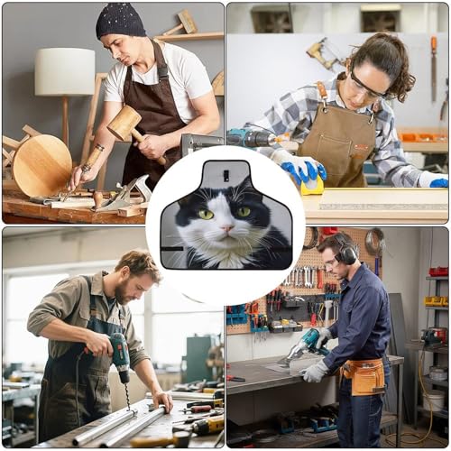 Delantal de trabajo con gatos blanco y negro BTCOWZRV miniatura 6