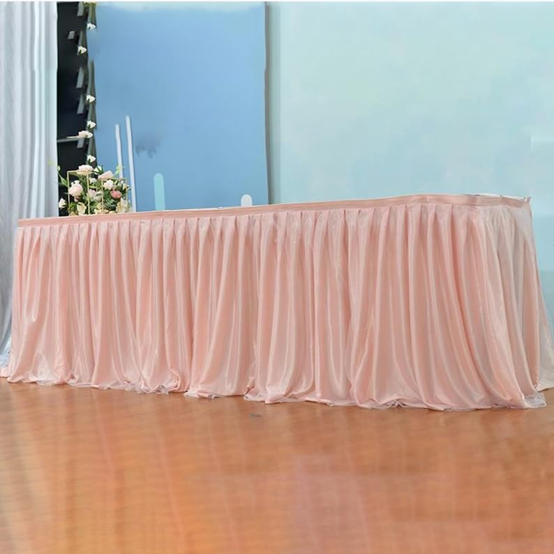 6 stóp x 77 cm 2 warstwy różowy niebieski biały puszysta siatka tutu tiulowa spódnica na stół szyfonowa spódnica na wesele na baby shower plisowana spódnica na stół