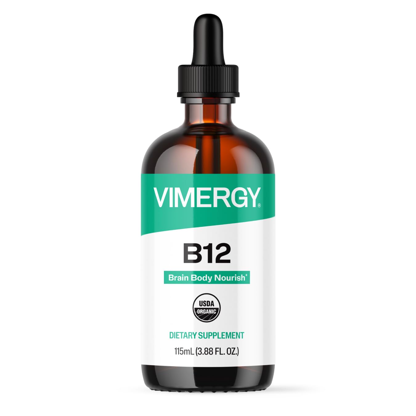 Vimergy USDA Organic B12 – Alcohol Free Sublingual B-12 Liquid Vitamin - Supports a Healthy Nervous System & Metabolism – Energy Support - Gluten-Free, Non-GMO, Vegan & Paleo Friendly (115 ml)