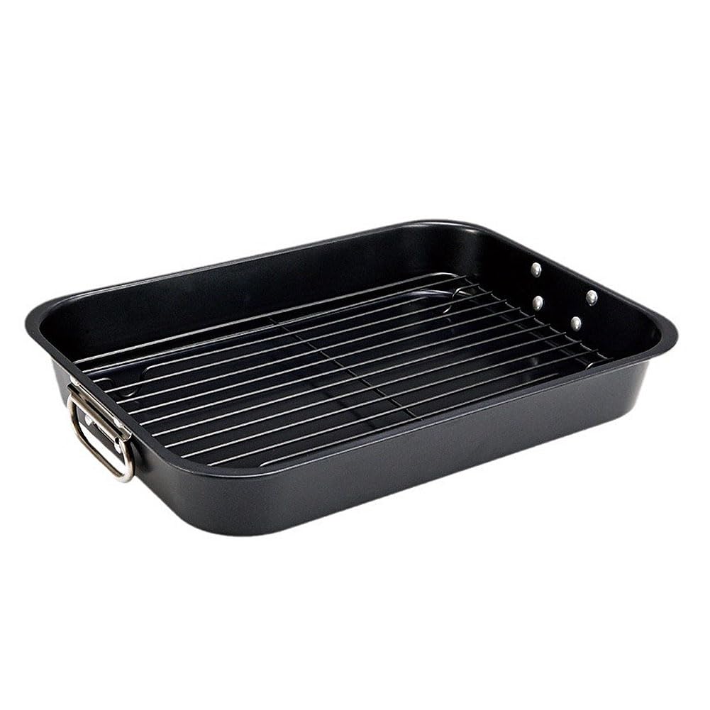 Bandeja Para Hornear Horno Antiadherente De 15 Pulgadas Con Rejilla De Enfriamiento Para Hornear Pan De Pastel, Sartén Para Asar De Acero Al Carbono Profesional Con Rejilla Antiadherente