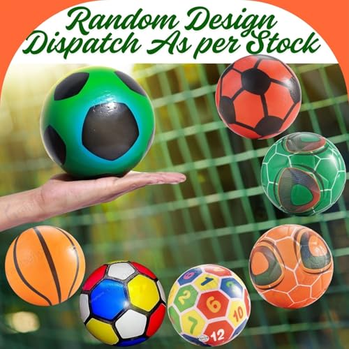 Image of Graphene 16cm Football for Kids Soft Squeeze PVC Foam Sponge Jumping Bouncy Soccer Ball Light Weight Nontoxic Rubber Beach Valley Ball No Air Needed Pool Party Toys Outdoor Indoor Playball