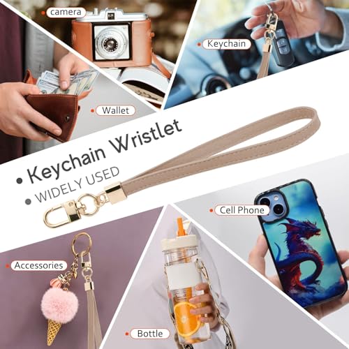 Image of KNGITRYI Small Wristlet Wallets for Women RFID Credit Card Holder Wallet Keychain Wristlet Wallet Credit Card Wallets for Women (Khaki)