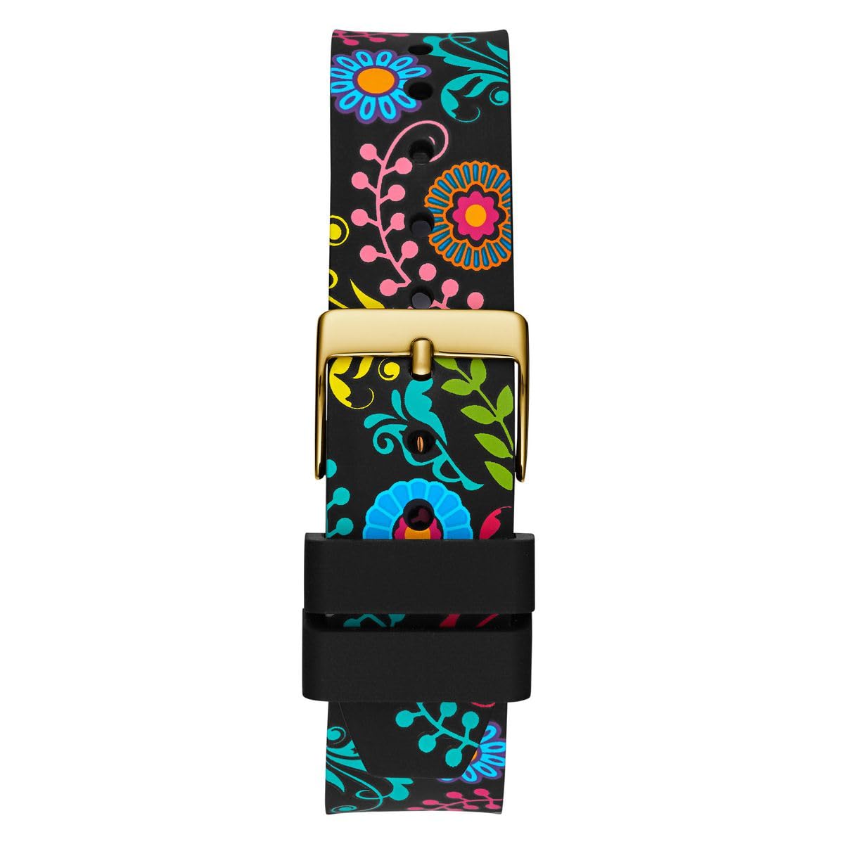 Guess Reloj analógico de Cuarzo para Mujer con Correa de Silicona GW0754L1, Negro, Día de los Muertos