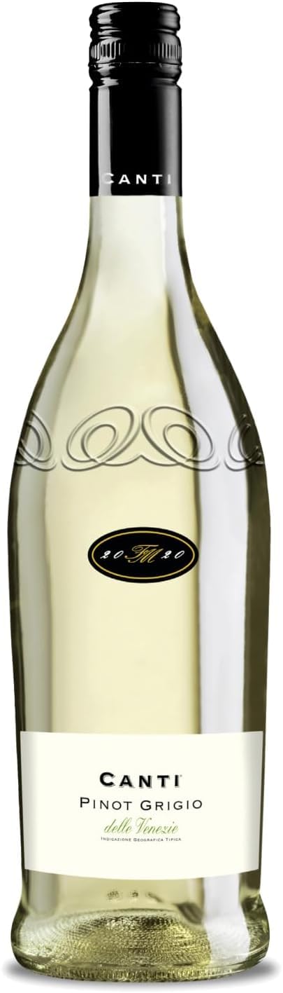 Canti - Pinot Grigio delle Venezie D.O.C., Vin Blanc Italien Sec, Saveur Fraîche avec un Goût Fruité et Rond, 6x750 ml