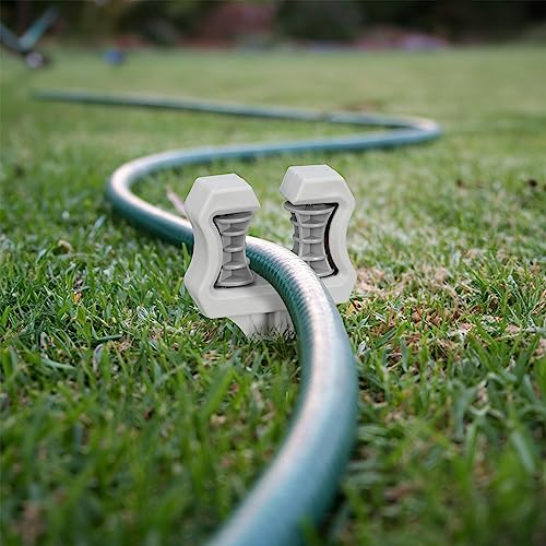 Relaxdays Garden Hose Guide, Set of 5, Ground Spike, Plastic, Discreet, Support, Practical, HxWxD: 26x10x3.5 cm, Grey - Image 2