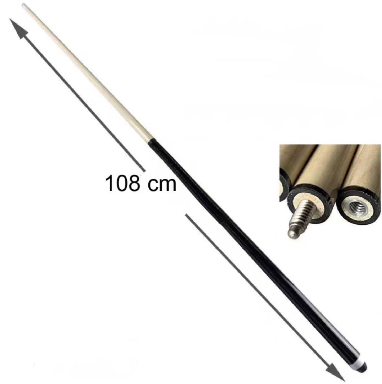 HOBBYTECH Queues de Billard 108cm en Bois dévissable en Deux Parties - Bâtons de Queue de Billard pour Jeu de Table (Lot de 2 x 108 cm)