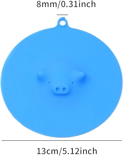 Miniatura 2 de Honbay 5PCS 13cm5.12inch Lindo cerdito de natación antipolvo silicona tapas taza taza cubierta con bucles para colgar