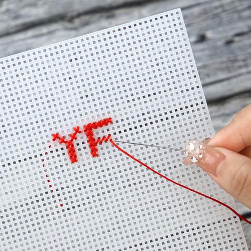 image for Tenalleys 4 Pieces Plastic Mesh Canvas Sheets 10.2 x 13 Inch Mesh Shee