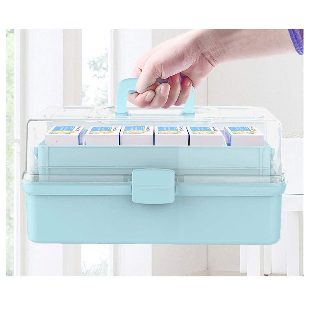 Kit di Pronto Soccorso Scatola Medica Grande capacità, for medicinali, immagazzinaggio Multistrato, Cassetta, Blu,Kit di Pronto Soccorso(B)