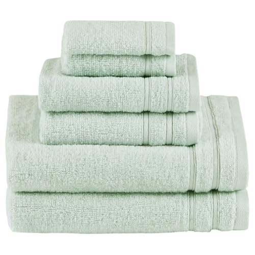 Comfort Spaces 6 Pc Towel Set 100% Cotton Zero Twist Seafoam Green