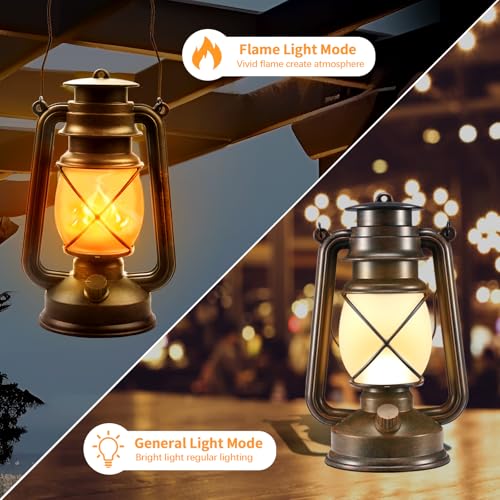 Image of 4 Pack Bronze Battery-Powered LED Lanterns with Dancing Flame and Remote