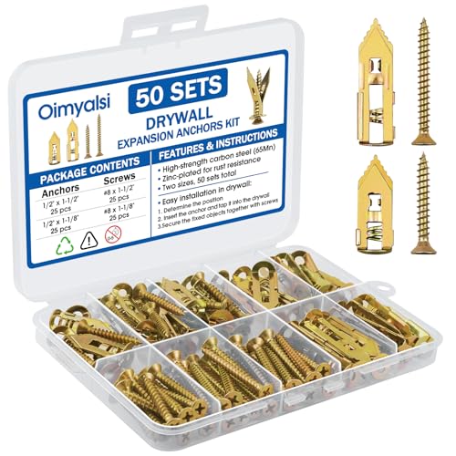 100 PCS Self-Drilling Drywall Anchors Kit