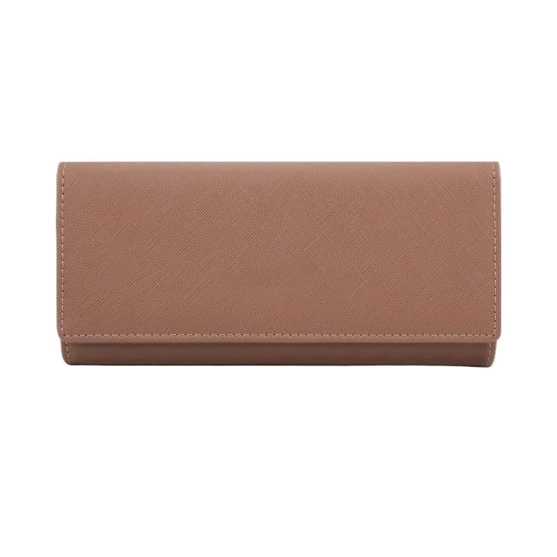 PU Card Bag Wallet Hand Held Bag for Women(Apricot)