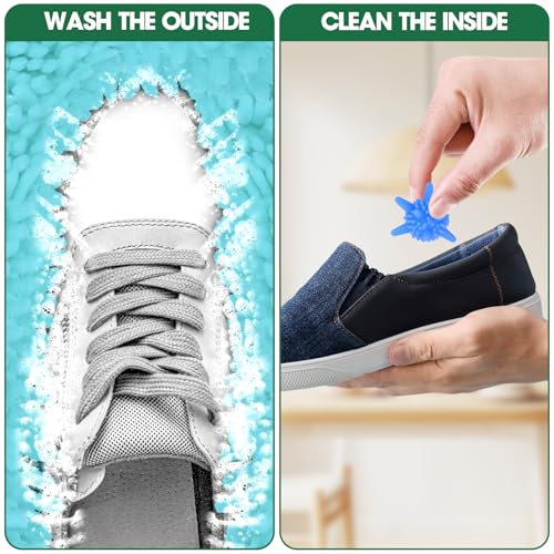 Shoe Washing Machine Laundry Bag - 2 Pack Sneaker Cleaner Kit for Gym Athletic Shoes and Canvas Flats with Zipper Protection Design, 10 Washer Balls, Large Size for Women's, Men's, and Kid's Footwear3