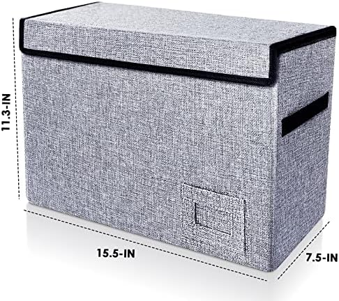 Leffis Comic Book Storage, Comic Book Box 15.5" X 7.5" X 11.3", Collapsible Comic Short Box with Lids Holds 150 Comics Heavy Duty Comic Book Bin Container (Grey)