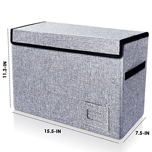 Image of Leffis Comic Book Storage, Box 15.5 inch X 7.5 inch X 11.3 inch, Collapsible Comic Short Box with Lids Holds 150 Comics Heavy Duty Comic Book Bin Container (1 pack, grey)