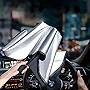 KEYOOG Car Windshield Sun Shades, Foldable Sunshade Bend Handle Umbrella, Universal Fits Car, Sedan, SUV, Truck, Block Sun Glare, UV and Heat, with Storage Pouch ( 57 x 31.5 in )