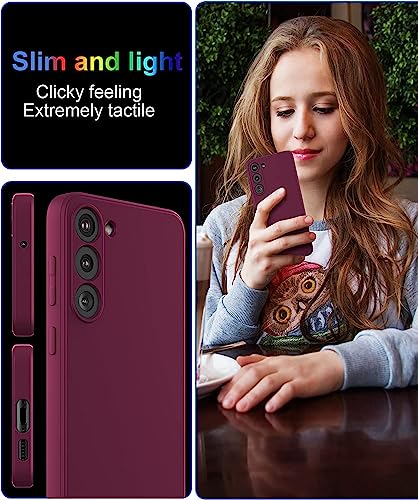 Image of DIZORO Microfiber Candy Case Compatible for Samsung A14 5G Smooth Touch Cushion Liquid Soft Silicone Gel Rubber Phone Cases Non-Slip Full Body Protective Shockproof Back Cover (Wine Red)