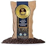 Stoneleigh Coffee – Premium 100 Grade A Jamaica Blue Mountain Coffee Roasted Beans– Genuine Jamaican Product - Traditional Jamaican Crocus (Burlap) Bag Packed Ideal for Gifting, 16oz