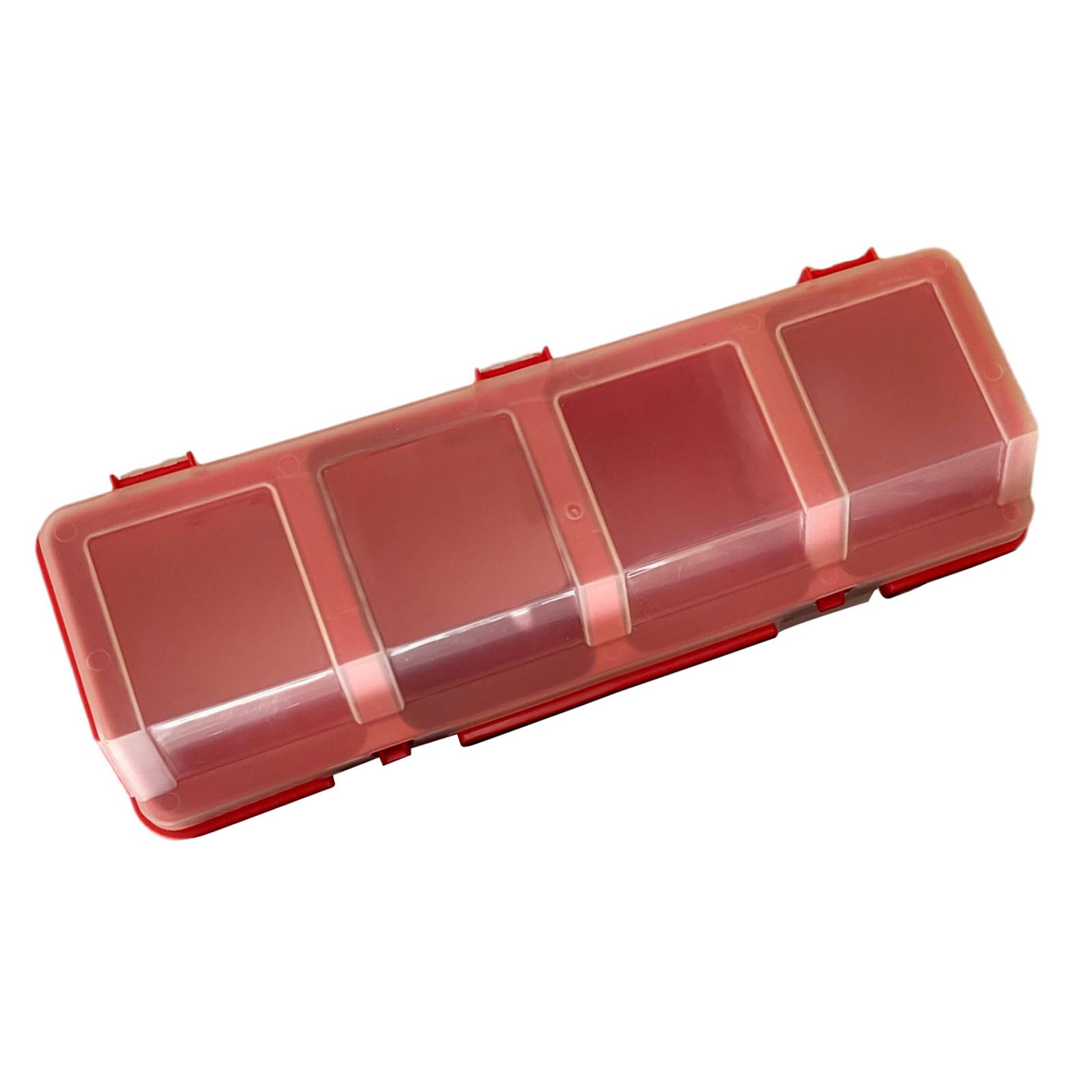 Pffiocix Red Screw Organizer Box With Lid 4 Compartment Tool Bin Divider Compartment Container Sorter Screw Box Storage Bin