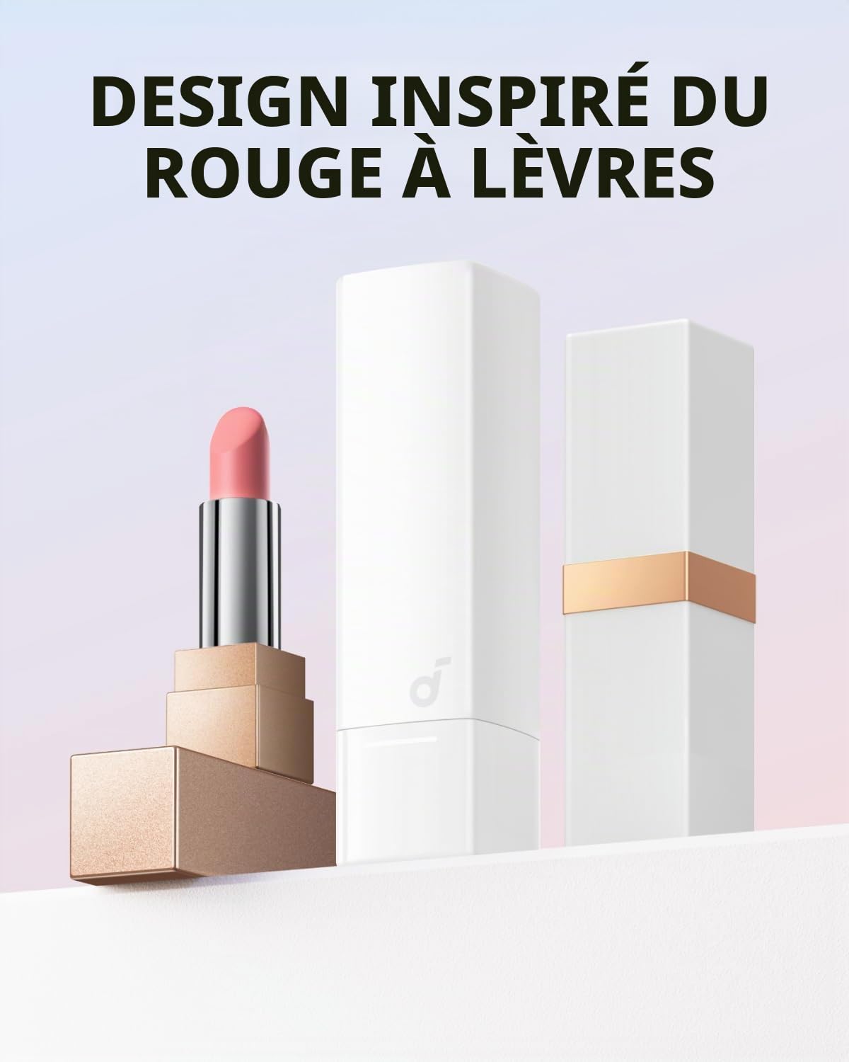 Soundcore A30i by Anker, écouteurs à réduction de Bruit au Design élégant en Forme de Rouge à lèvres, Petits, légers et Confortables, réduction Intelligente du Bruit, Son Clair, 24 Heures d'autonomie