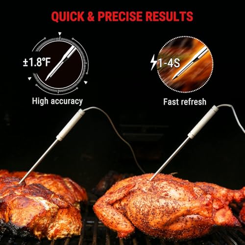 Image of TempPro 500FT Long Range Wireless Meat Thermometer for Grilling and Smoking with 2 Probes, Smoker BBQ Grill Kitchen Food Cooking Digital Thermometer for Meat Turkey (Previously ThermoPro)