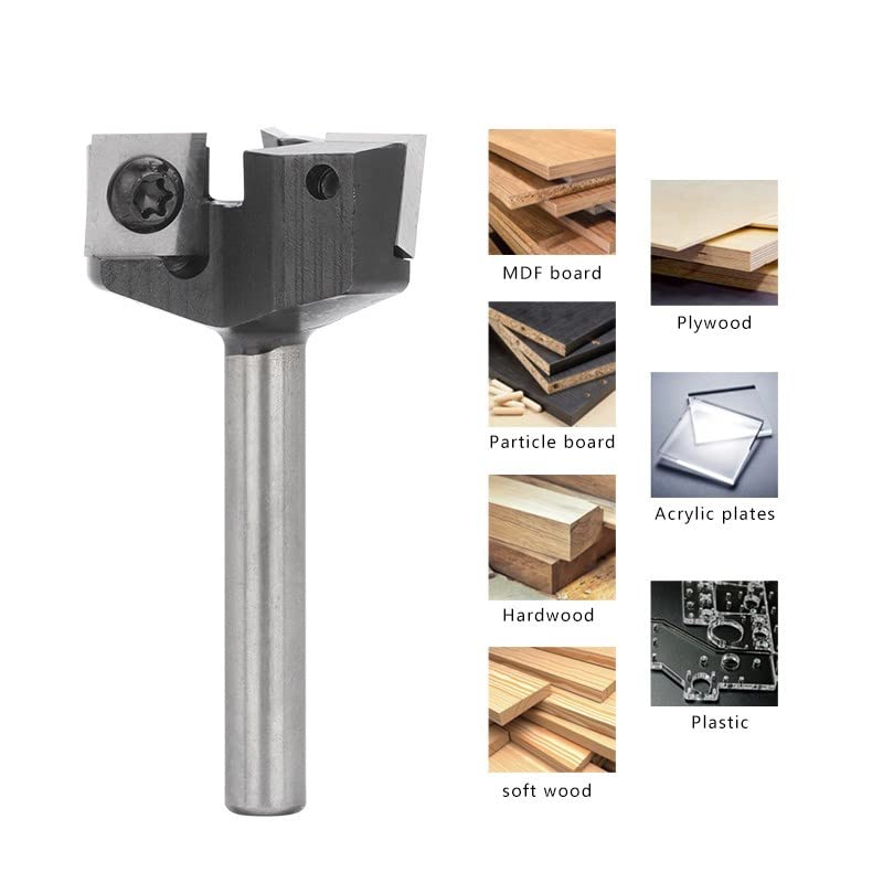 Fresa de madera, vástago de 8mm, brocas de cepillado 3T/4T, fresa de extremo frontal, broca de enrutador de superficie CNC estilo Spoilboard