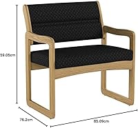 Vista 5 de Wooden Mallet Valley Bariatric Guest, Silla base de trineo, roble mediano