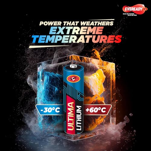 Image of EVEREADY Ultima Lithium AAA Batteries - Pack of 2, 15X Longest Lasting, Anti-Leak Technology, Lightweight for High Performance Devices